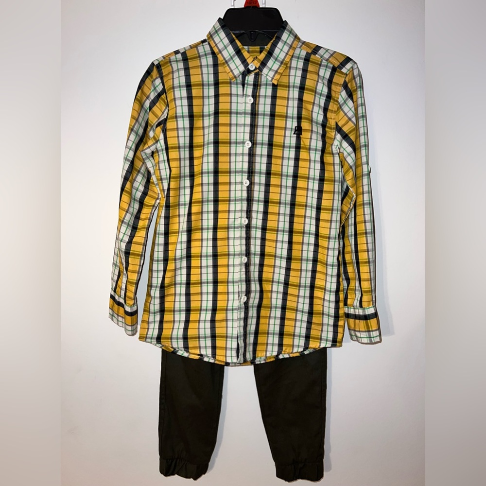 Boys Size 8 Button Up Shirt and Pants Set